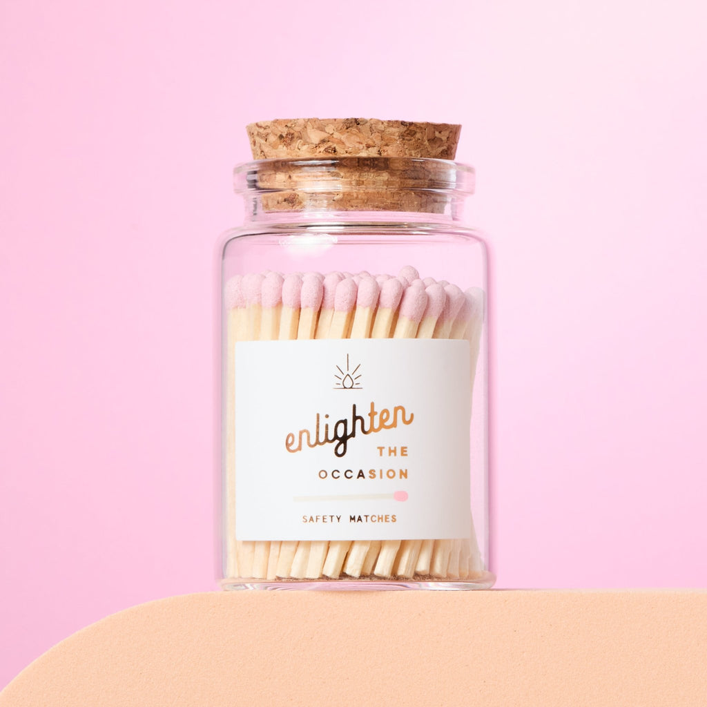 Lux Mini Match Corked Vial with Baby Pink Wooden Matchsticks - Enlighten the Occasion