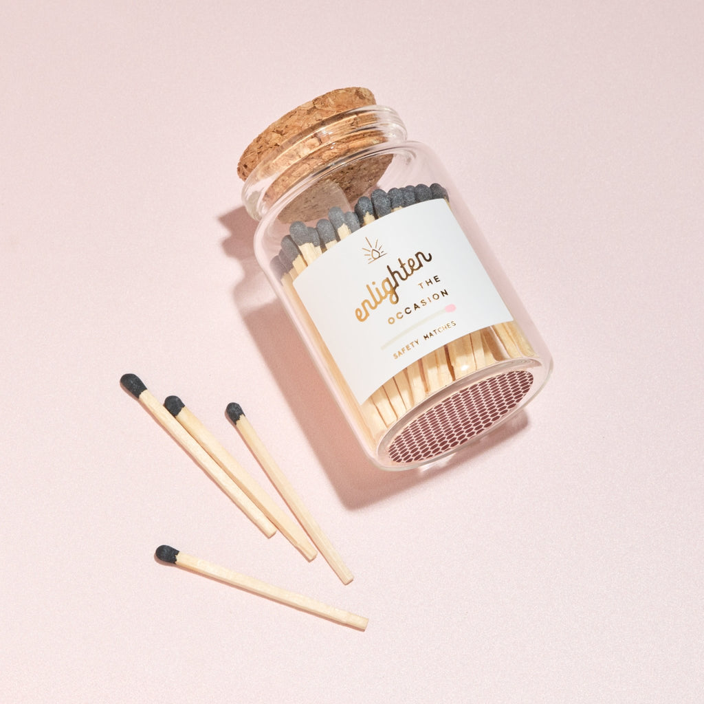 Lux Mini Match Corked Vial with Black Wooden Matchsticks - Enlighten the Occasion