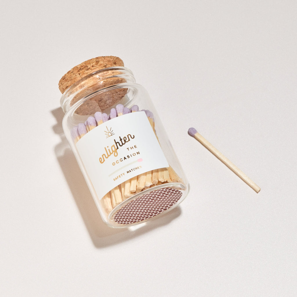 Lux Mini Match Corked Vial with Lavender Wooden Matchsticks - Enlighten the Occasion