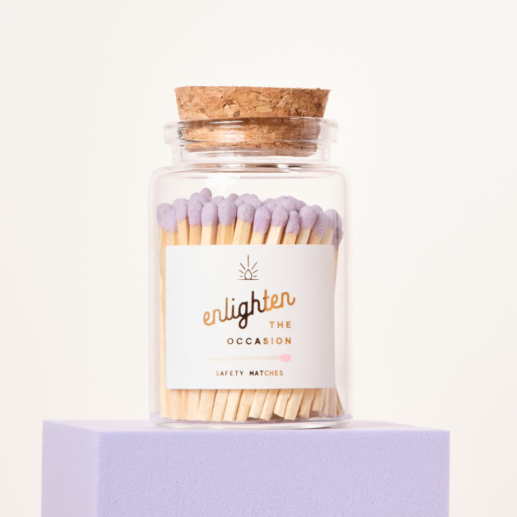 Lux Mini Match Corked Vial with Lavender Wooden Matchsticks - Enlighten the Occasion