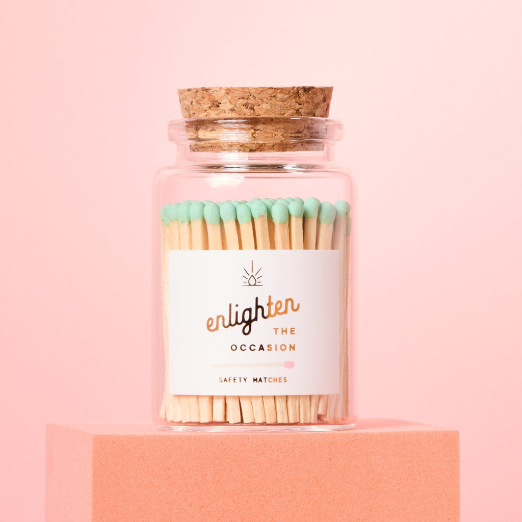 Lux Mini Match Corked Vial with Mint Wooden Matchsticks - Enlighten the Occasion