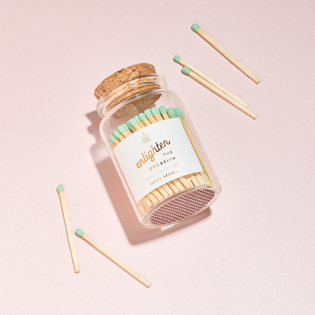 Lux Mini Match Corked Vial with Mint Wooden Matchsticks - Enlighten the Occasion