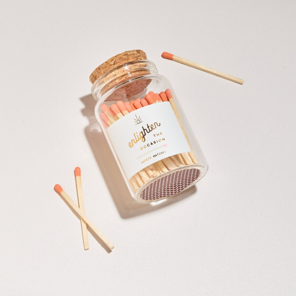 Lux Mini Match Corked Vial with Tangerine Wooden Matchsticks - Enlighten the Occasion