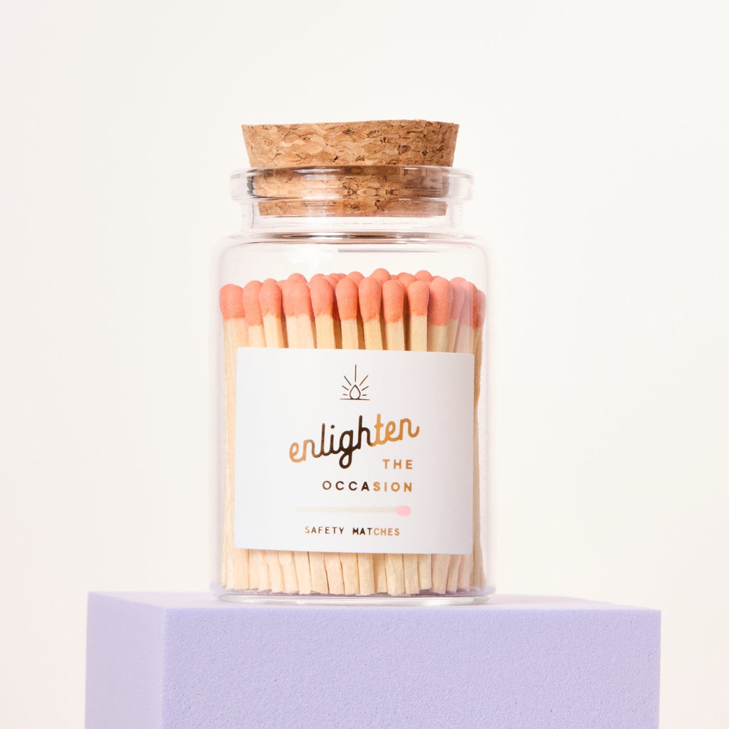 Lux Mini Match Corked Vial with Tangerine Wooden Matchsticks - Enlighten the Occasion