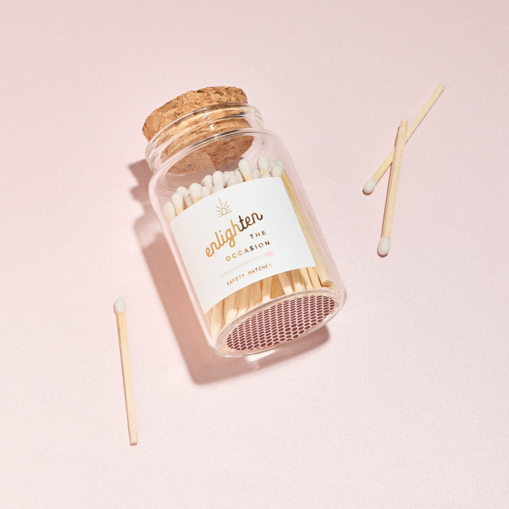 Lux Mini Match Corked Vial with White Wooden Matchsticks - Enlighten the Occasion