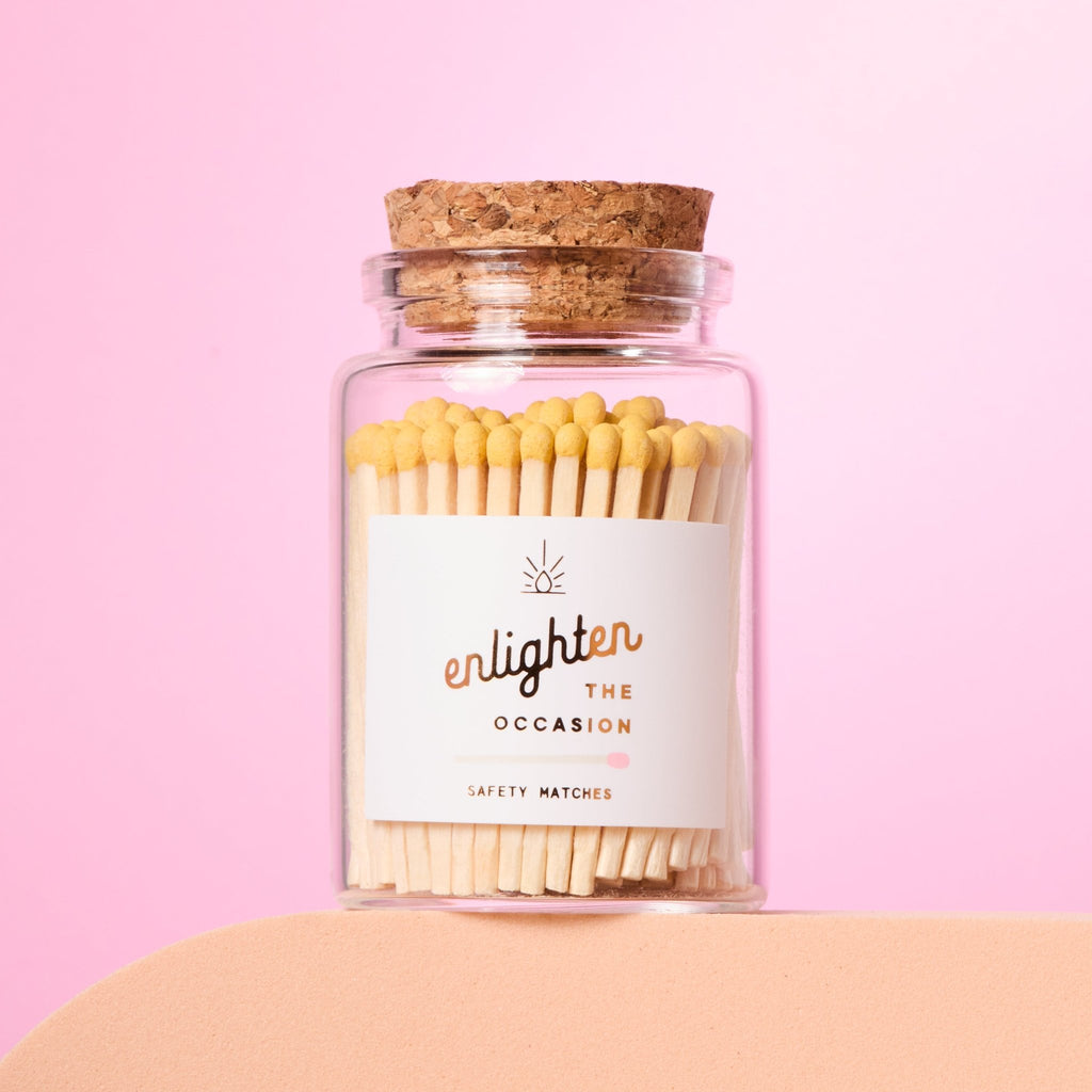 Lux Mini Match Corked Vial with Yellow Wooden Matchsticks - Enlighten the Occasion