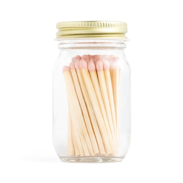 2 Bold Pink Tip Safety Matches | 100+ Quality Artisan Matchsticks with  Chic Jar, Cork Lid & Striker by Thankful Greetings | A Unique Gift Great  for