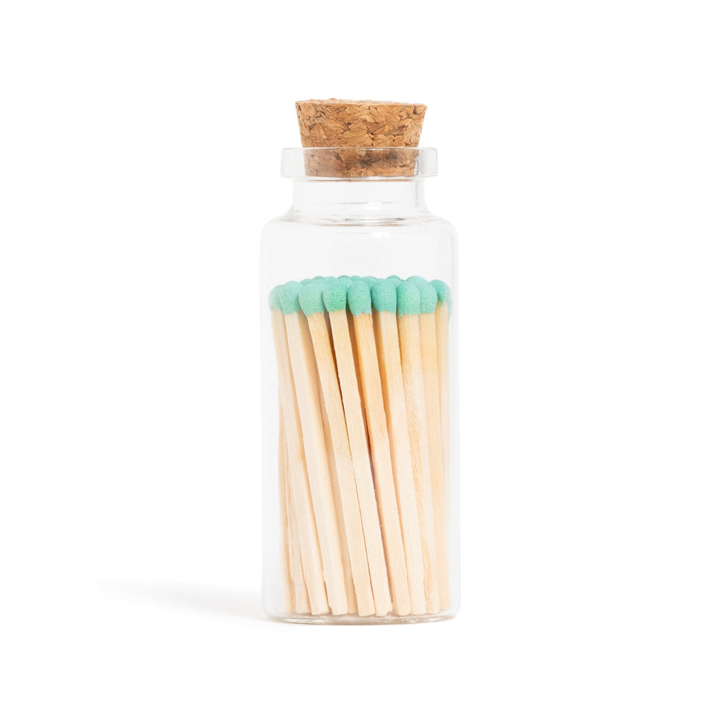 Mint Color Tip Matches in Medium Corked Vial - Enlighten the Occasion
