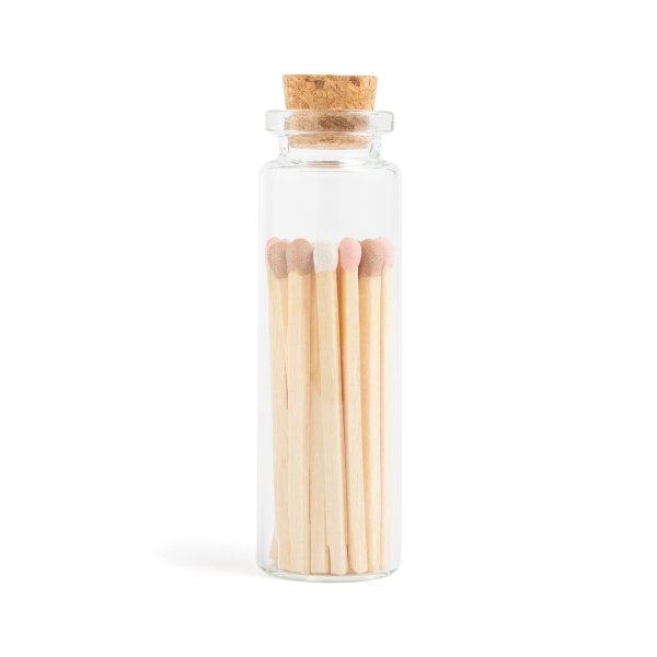 Neapolitan Color Tip Matches in Small Corked Vial - Enlighten the Occasion
