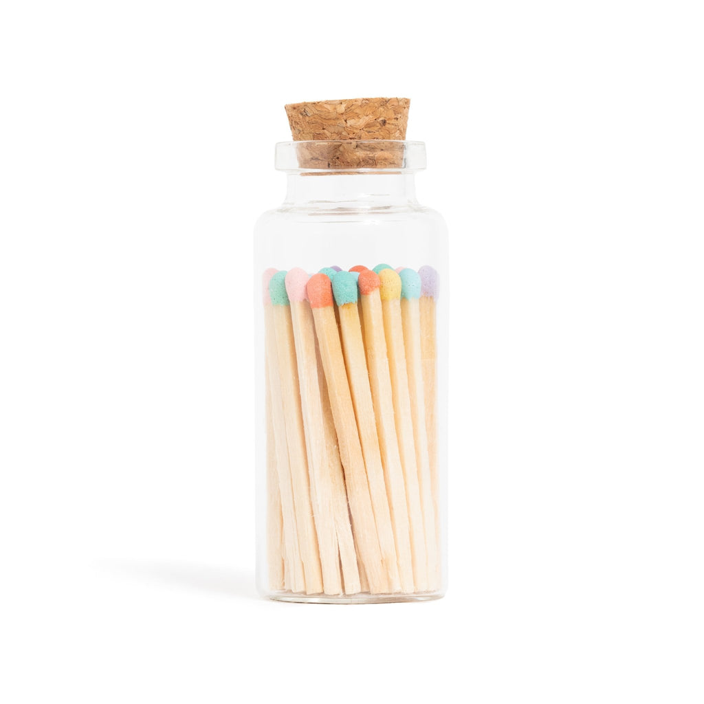 Pastel Color Tip Matches in Medium Corked Vial - Enlighten the Occasion