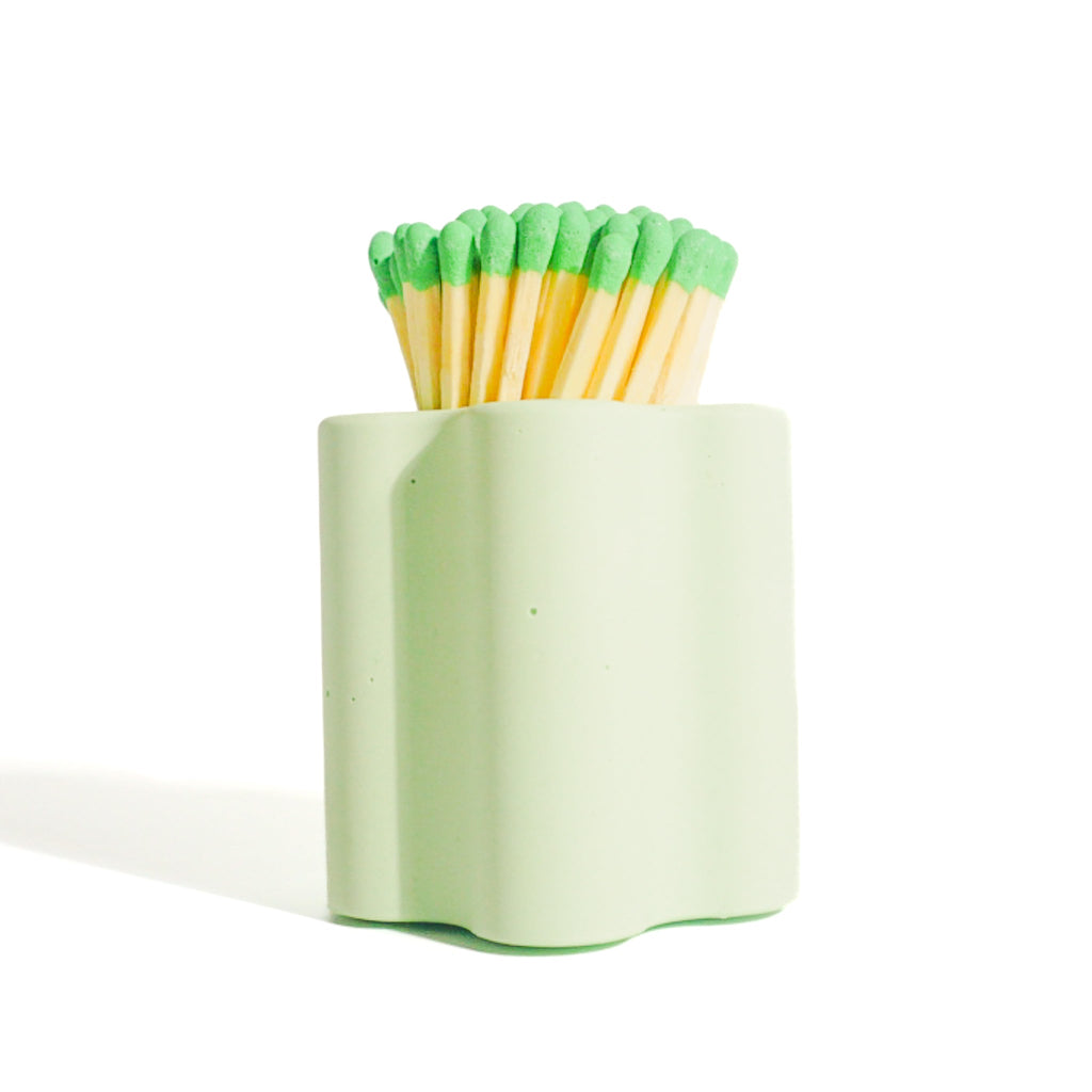 Pastel Green Flower Vessel with Matchsticks - Enlighten the Occasion