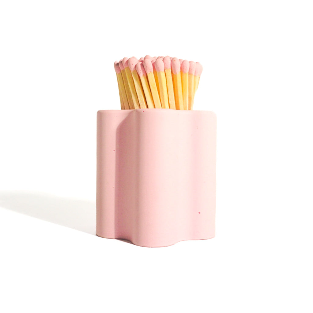 Pastel Pink Flower Vessel with Matchsticks - Enlighten the Occasion