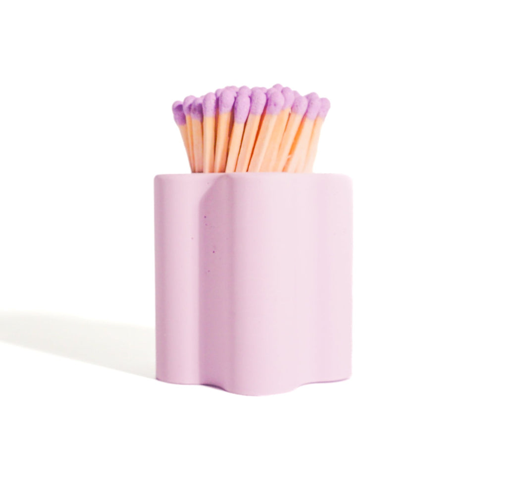 Pastel Purple Flower Vessel with Matchsticks - Enlighten the Occasion