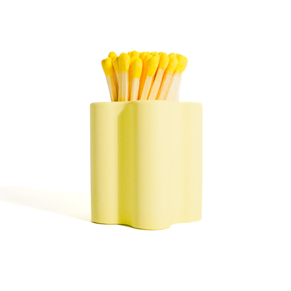 Pastel Yellow Flower Vessel with Matchsticks - Enlighten the Occasion